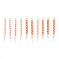 Farbe Orange Spiral-Tortenkkerze, Kerzenset mit 10 Stück