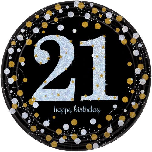 Geburtstag Gold Happy Birthday 21 Pappteller 8 Stk 23 cm