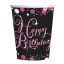 Geburtstag Pink Happy Birthday Papierbecher 8er-Set 250 ml