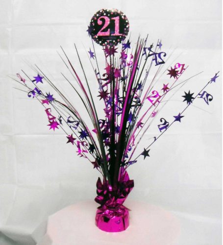 Happy Birthday pink 21 Tafelaufsatz 45,7 cm