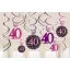 Geburtstag Pink Happy Birthday 40 Banddekoration 12-teiliges Set