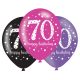 Happy Birthday 70 Pink Ballon, Luftballon 6 Stück 11 Zoll (27,5 cm)