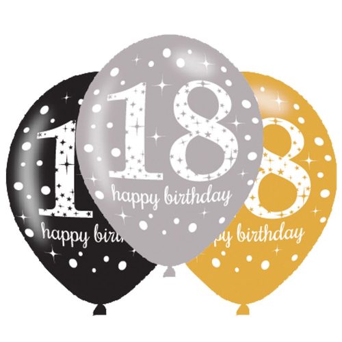 Happy Birthday 18 FolienLuftballon (6 Stücke)