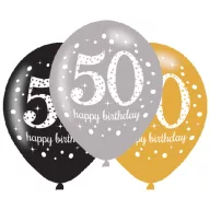   Geburtstag Gold Happy Birthday 50 Ballon, 6 Stück 11 Zoll (27,5 cm)