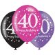 Happy Birthday 40 Pink Ballon, Luftballon 6 Stück 11 Zoll (27,5 cm)