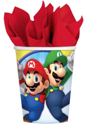 Super Mario Mushroom World Pappbecher 8 Stück 250 ml