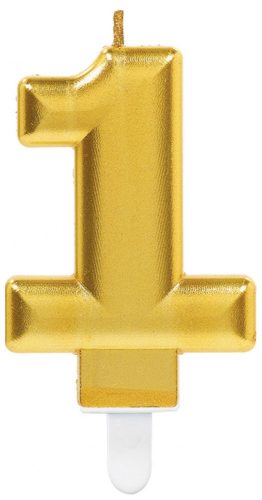 Nummerkerze 1, Gold Tortekerze