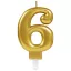 Nummer Gold, Gold Zahlenkerze Nummer 6 Tortenkerze