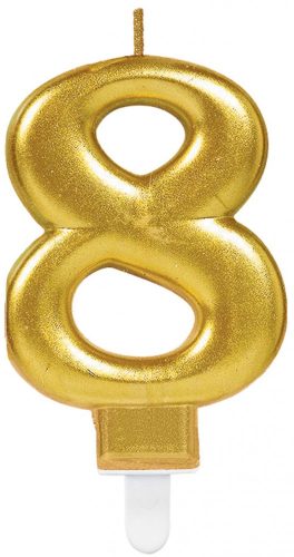 Nummer Gold, Gold Zahlenkerze 8 für Kuchen