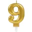 Nummer Gold, goldene Zahlenkerze 9 Tortenkerze