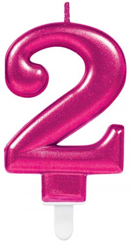Nummerkerze 2, Pink Tortekerze