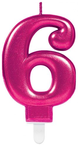 Nummer Pink Rosa Zahlenkerze 6 Kuchenkerze