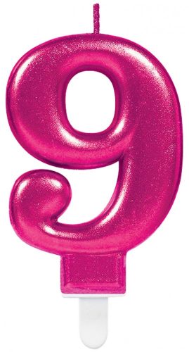 Nummer Pink Rosa Zahlenkerze nummer 9 Tortenkerze