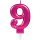 Nummer Pink Rosa Zahlenkerze nummer 9 Tortenkerze