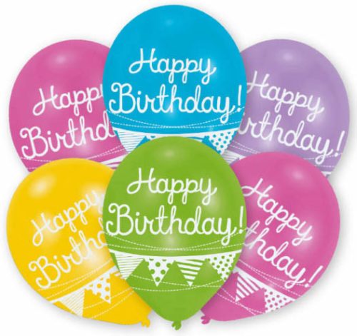 Happy Birthday Bunting Ballon, Luftballon 6 Stück 11 inch (27,5cm)