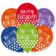 Happy Birthday Dots Ballon, Luftballon 6 Stück 11 inch (27,5cm)