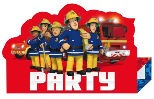 Fireman Sam Party Einladungkarte + Umschlag (8 Stücke)