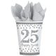 Jahrestag Silver 25. Papierbecher 8 Stück 266 ml