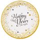 Neujahr Golden Wishes Happy New Year Pappteller 8 Stk 23 cm