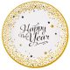 Happy New Year Golden Wishes Pappteller 8 Stk. 23 cm