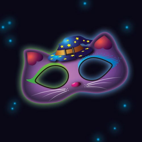 Leuchtstab Katze Kunststoff Maske 19x10 cm