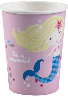 Meerjungfrau Shellebrate Papierbecher 8-teilig 250 ml