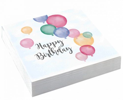 Happy Birthday Pastel Serviette 20 Stk. 33x33 cm