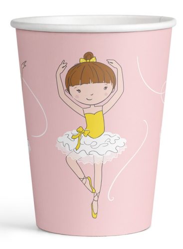 Balett, Balerina Little Dancer Pappbecher 8 Stück 250 ml