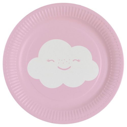 Regenbogen Rainbow and Cloud und Wolke Pappteller 8 Stk. 18 cm