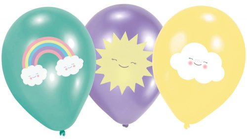 Rainbow and Cloud FolienLuftballon (6 Stücke)