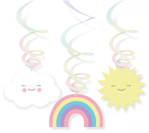 Dekospiralen Rainbow & Cloud (6 Stücke)