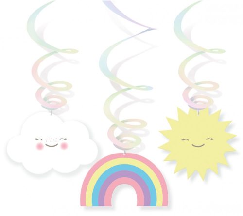 Regenbogen Rainbow and Cloud und Wolkenband Dekoration 6-teiliges Set