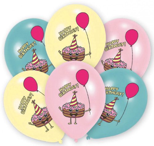 Happy Birthday Cake Ballon, Luftballon 6 Stück 11 Zoll (27,5cm)