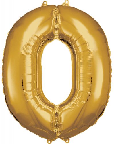 gold, Goldene Riesennummer Folienballon Größe 0, 83*66 cm