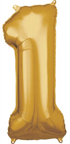 Nummer 1 FoiienLuftballon, Gold 83*38 cm