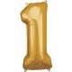 Gold, Goldriese Nummer 1 Folienballon 83*38 cm