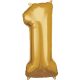 Nummer Gold, riesige Nummer 1 Folienballon 83*38 cm
