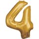 Nummer Gold, Riesen Zahl 4 Folienballon, 86*66 cm