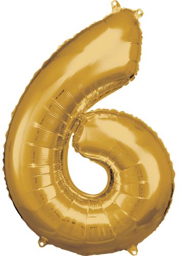 Gold, Gold-Riesennummer Folienballon 6 Größe, 86*58 cm