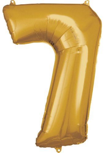 Nummer Gold, Riesen Zahlenfolienballon 7, 83*55 cm