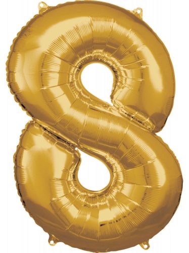 Gold, Gold-Riesennummer Folienballon 8, 83*55 cm