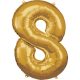 Nummer Gold, Riesen Zahl Folienballon 8, 83*55 cm