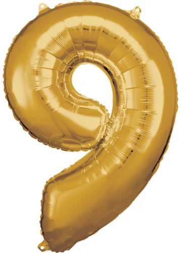 Nummer 9 FoiienLuftballon, Gold 83*58 cm