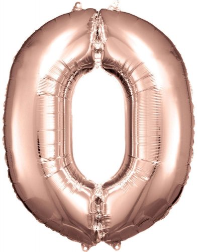 Nummer 0 FoiienLuftballon, Rose Gold 83*66 cm