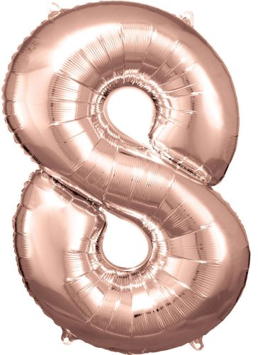 Nummer 8 FoiienLuftballon, Rose Gold  83*55 cm