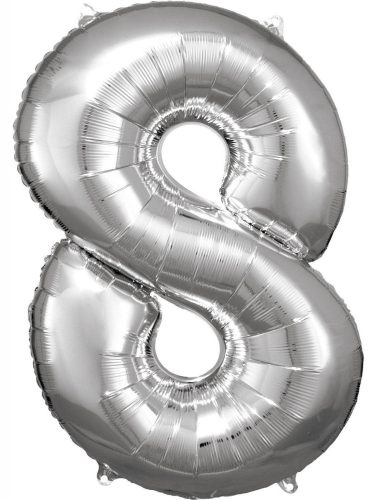 silver Riesenfigur Folienballon 8 cm, 83*55 cm