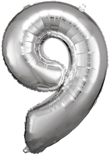 silver Riesenfigur Folienballon 9 cm, 83*58 cm