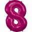Nummer Rosa Riesen-Zahlenfolienballon 8, 83*53 cm