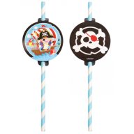 Pirat Map Papierstrohhalm, Set mit 8