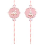 Prinzessin Swan Papierstrohhalm, 8-teiliges Set